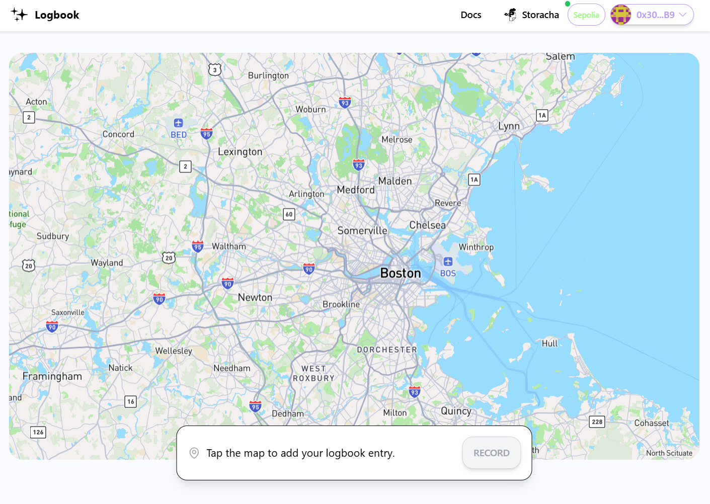 Logbook map selection